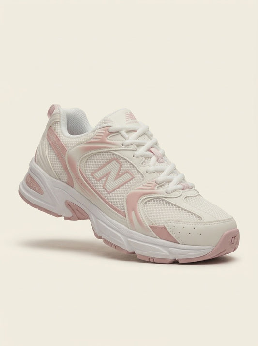 UrbanSole 530 Vintage Retro Runner Sneakers – White / Pink