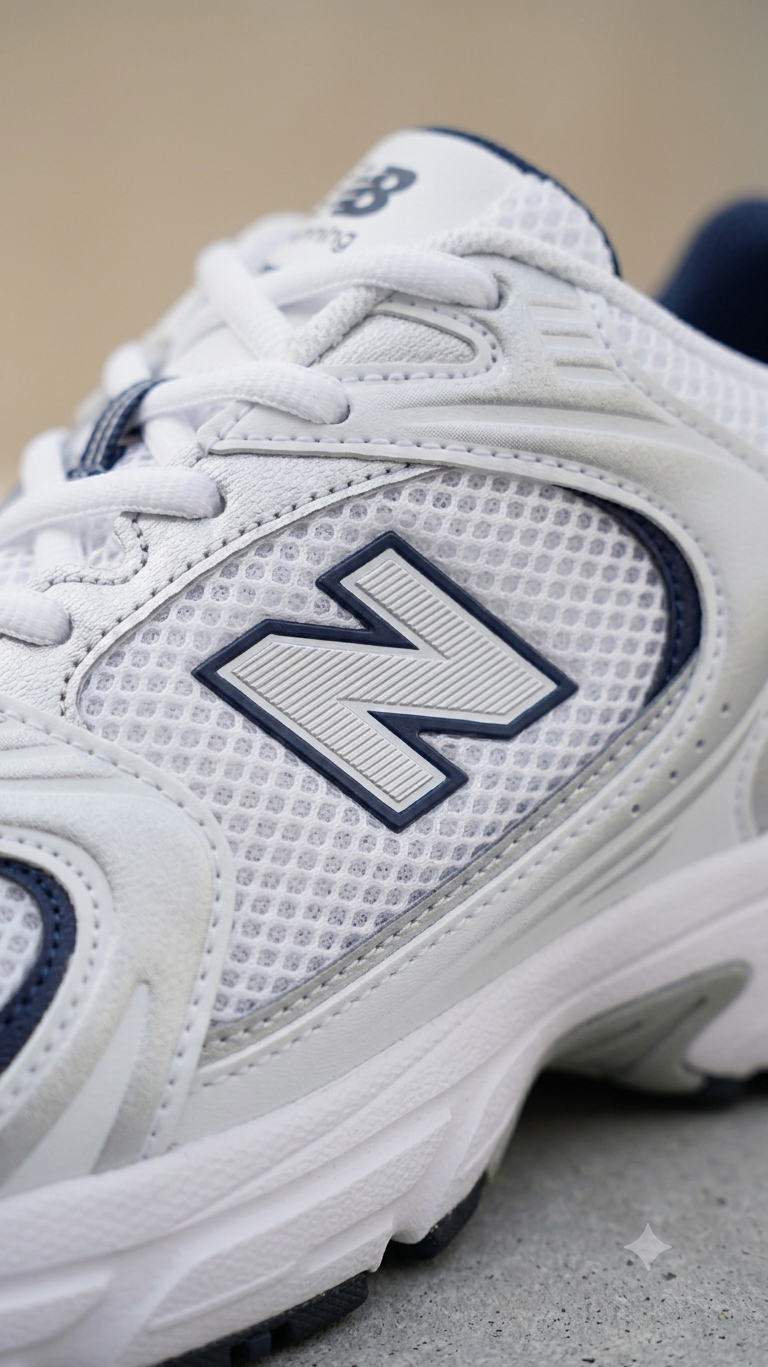 UrbanSole 530 Vintage Retro Runner Sneakers – White / Navy