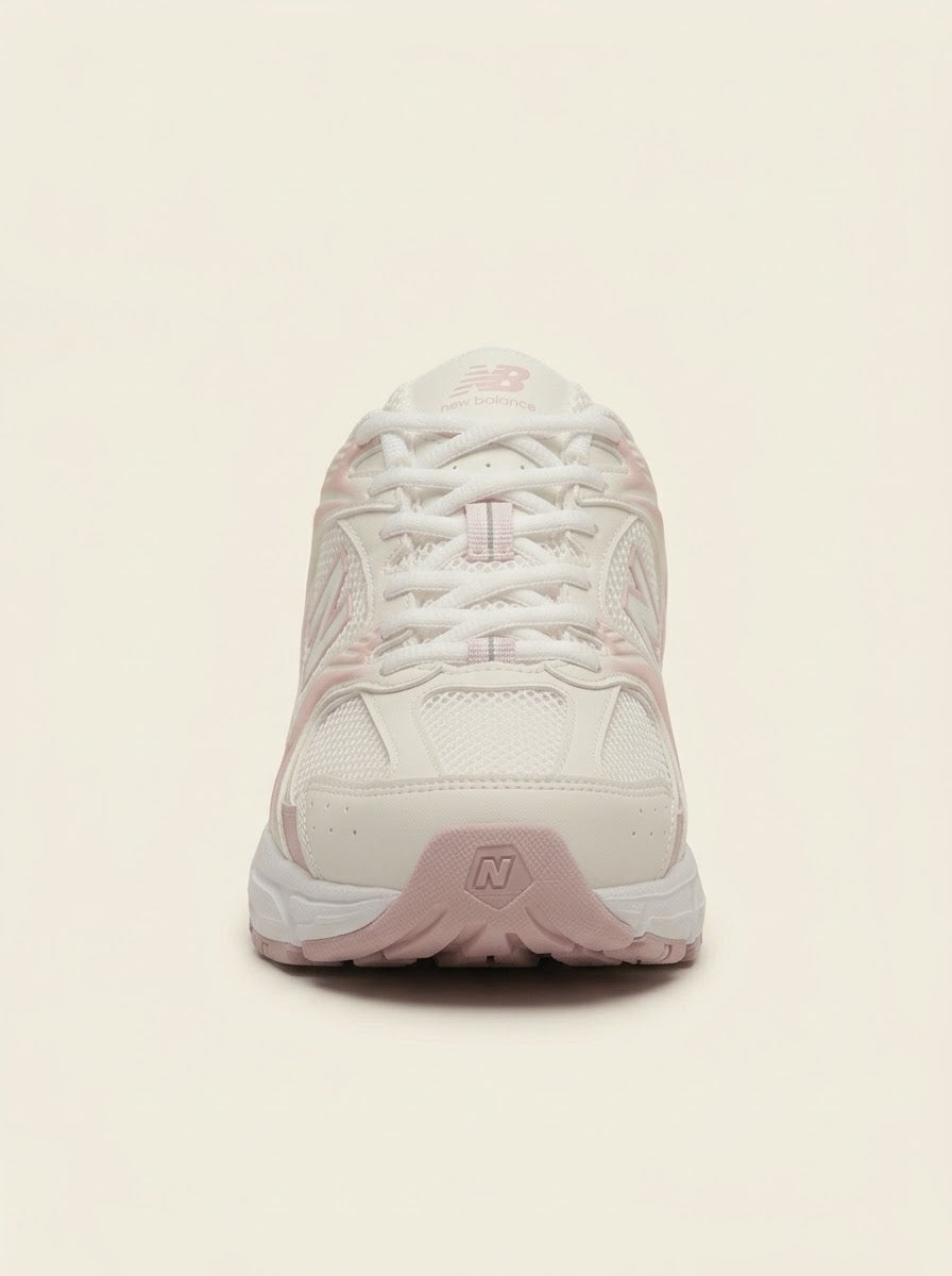 UrbanSole 530 Vintage Retro Runner Sneakers – White / Pink