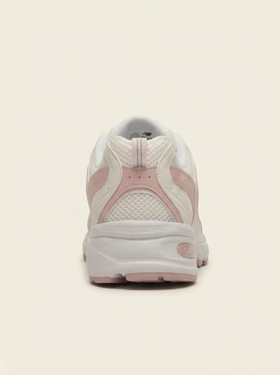 UrbanSole 530 Vintage Retro Runner Sneakers – White / Pink