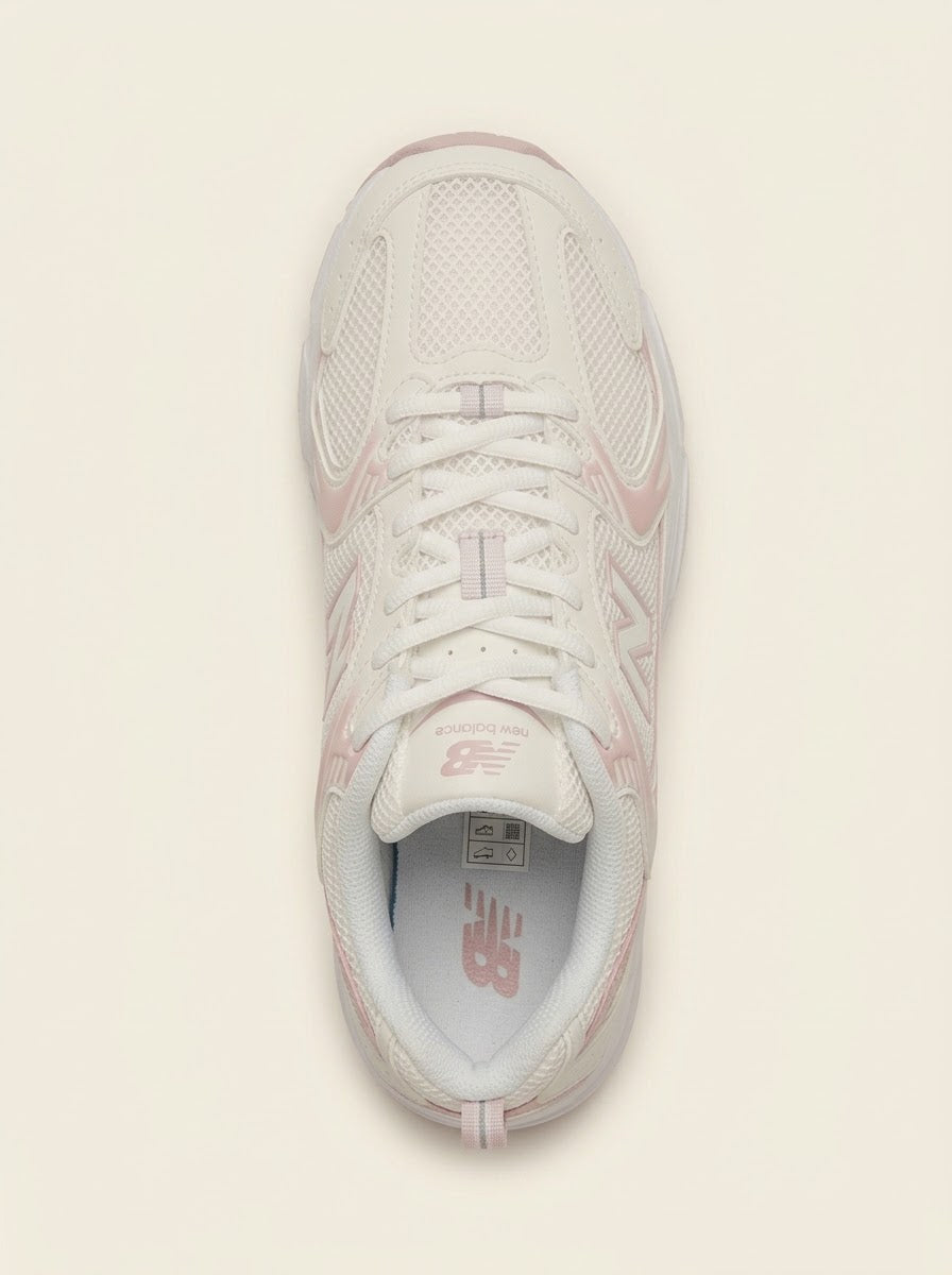 UrbanSole 530 Vintage Retro Runner Sneakers – White / Pink