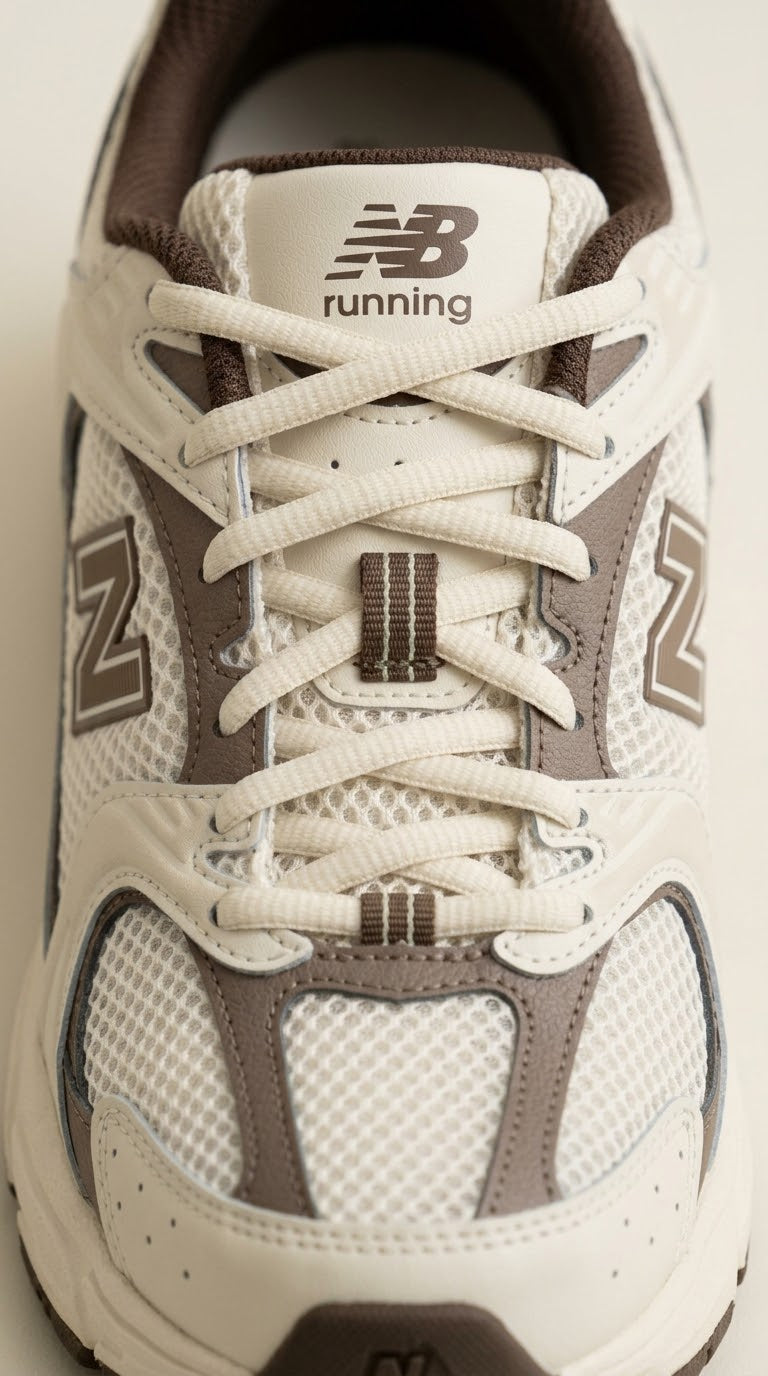 UrbanSole 530 Vintage Retro Runner Shoes – White / Brown